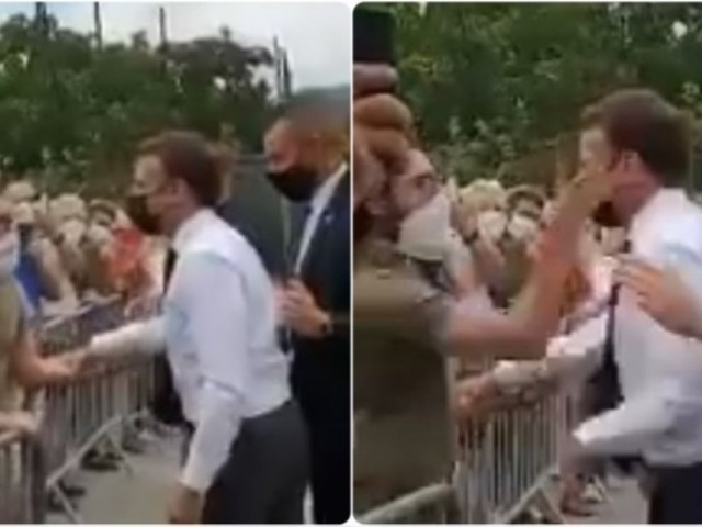 Χαστούκι δέχθηκε  ο Μακρόν σε εκδήλωση από άγνωστο άνδρα - Δυο συλλήψεις