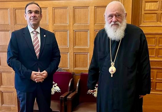 Συνάντηση του Διευθύνοντος Συμβούλου του ΕΟΑΝ, κ. Νίκου Χιωτάκη, με τον Αρχιεπίσκοπο Αθηνών και Πάσης Ελλάδος, κ. Ιερώνυμο