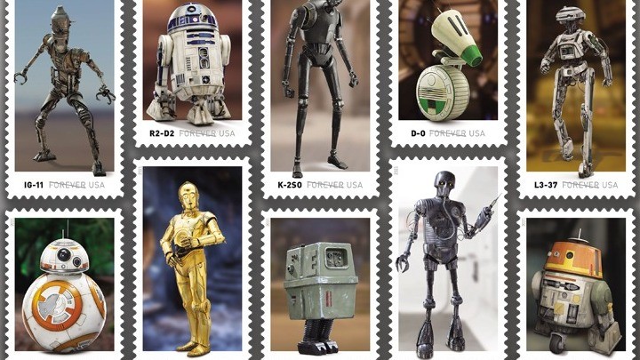 «Star Wars» γραμματόσημα από τα Αμερικανικά Ταχυδρομεία