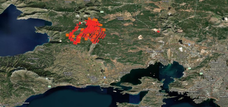 Φωτιά στα Βίλια: Σε εξέλιξη το πύρινο μέτωπο