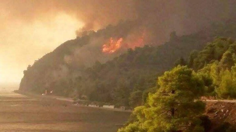 Επικίνδυνη φωτιά στη Λίμνη της Ευβοίας