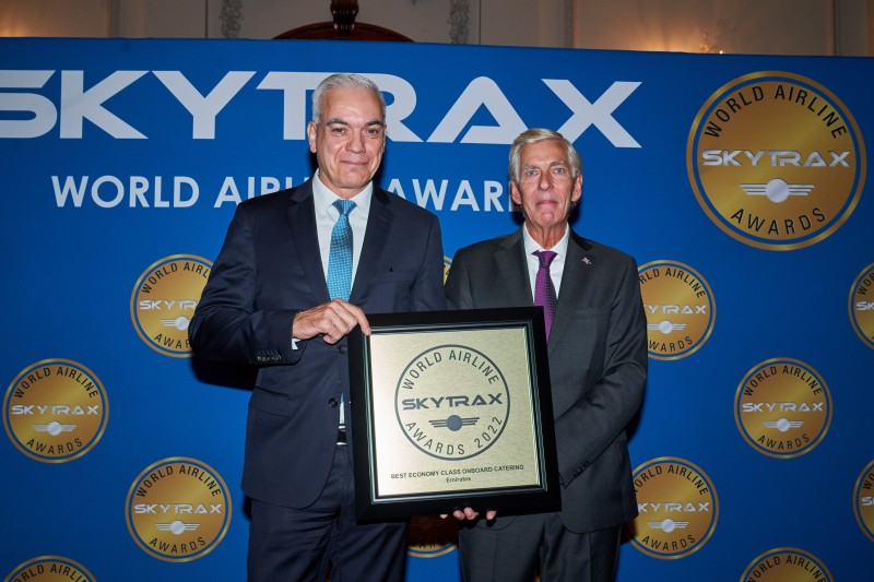 Η Emirates διακρίθηκε με τρία βραβεία στα Skytrax World Airline Awards 2022