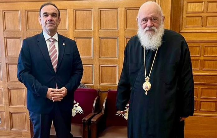 Συνάντηση του Διευθύνοντος Συμβούλου του ΕΟΑΝ, κ. Νίκου Χιωτάκη, με τον Αρχιεπίσκοπο Αθηνών και Πάσης Ελλάδος, κ. Ιερώνυμο