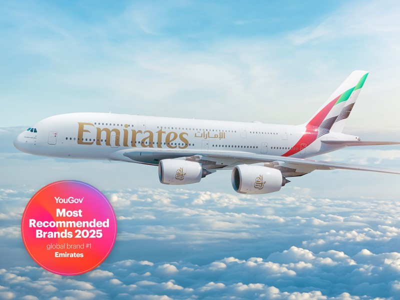 Η Emirates αναγνωρίστηκε από τη YouGov ως το Πιο Συνιστώμενο Παγκόσμιο Brand για το 2025